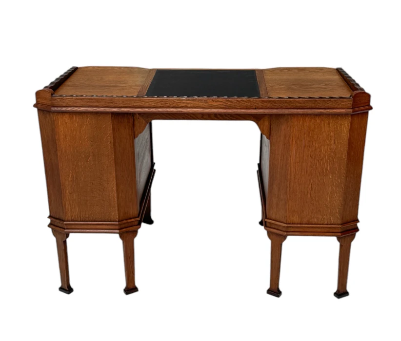 Art Deco Amsterdamse School Oak Pedestal Desk, 1920s